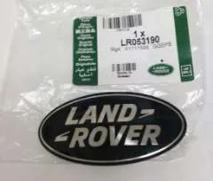 Genuine Land Rover Front Oval Grille Badge - Silver on Black LR053190