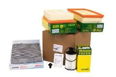 -Oil filter LR011279 -2 Air filters LR129322 -Cabin filter LR133345 -Oil drain plug LR073675 -0W-20 8L engine oil