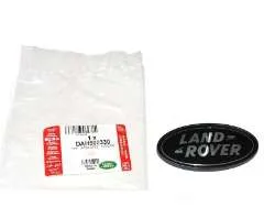 Genuine Land Rover Supercharged Rear Oval Badge - Silver on Black DAH500330