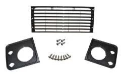 Genuine Land Rover Defender 1998- Headlamp Surround & Grille Set in Black Without Vent Holes LRC10143